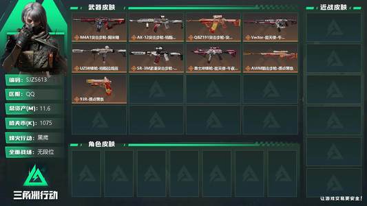 三角洲行动【总资产11M黑鹰】【近战皮肤】：近战-黑鹰
【
