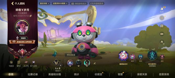 英雄联盟手游（lol手游）【133级】微信一块出其他游戏都玩