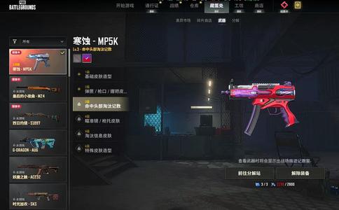 绝地求生（PUBG）Mp5k成长皮肤加异色3级