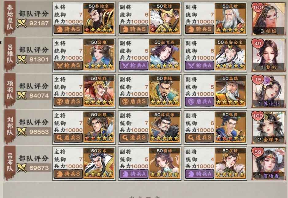 秦皇汉武【50级】武帝弓劝降骑妹妹枪爆头骑核弹盾