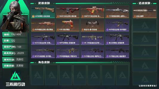三角洲行动总资产169M 1传说近战 无段位