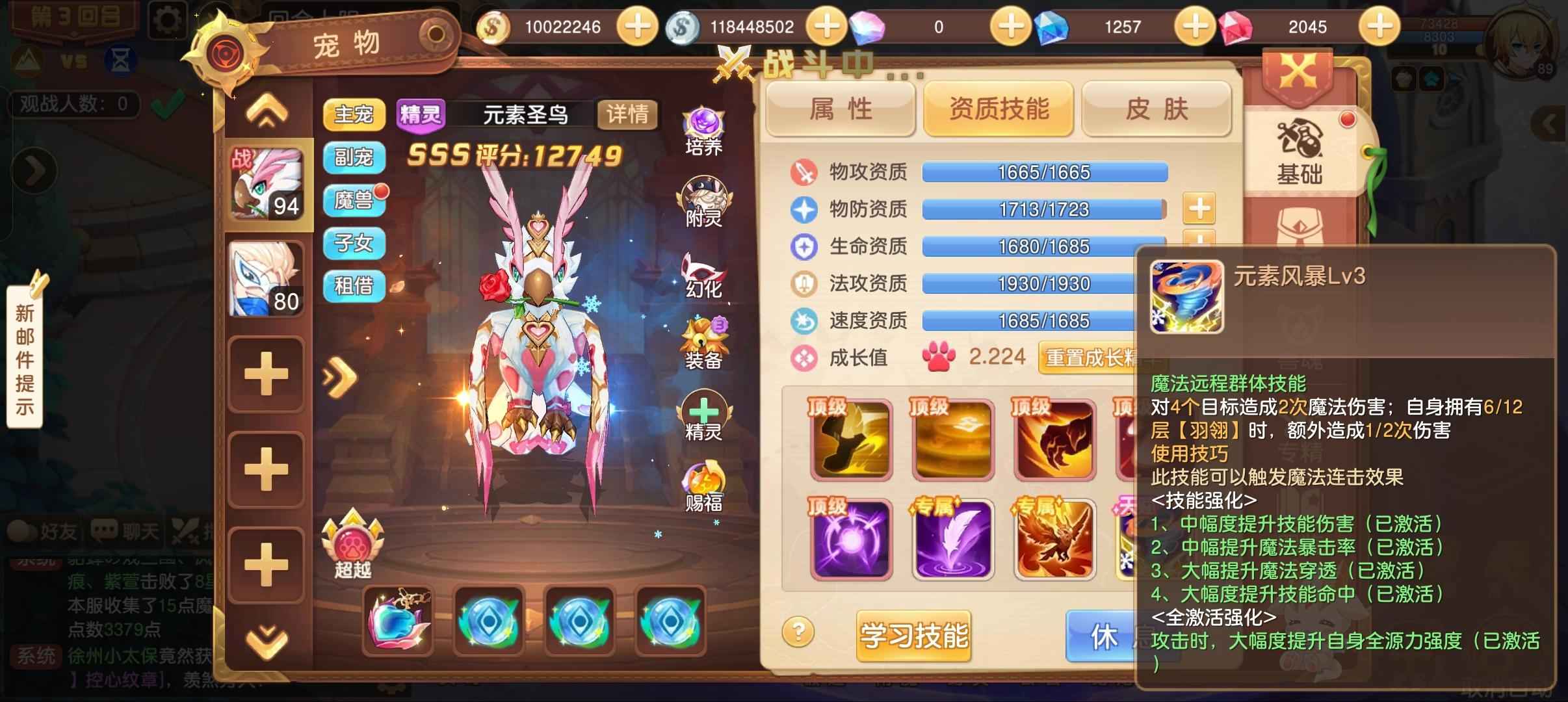 驯龙物语【89级】全顶大鸟超级护符后发特殊技能书