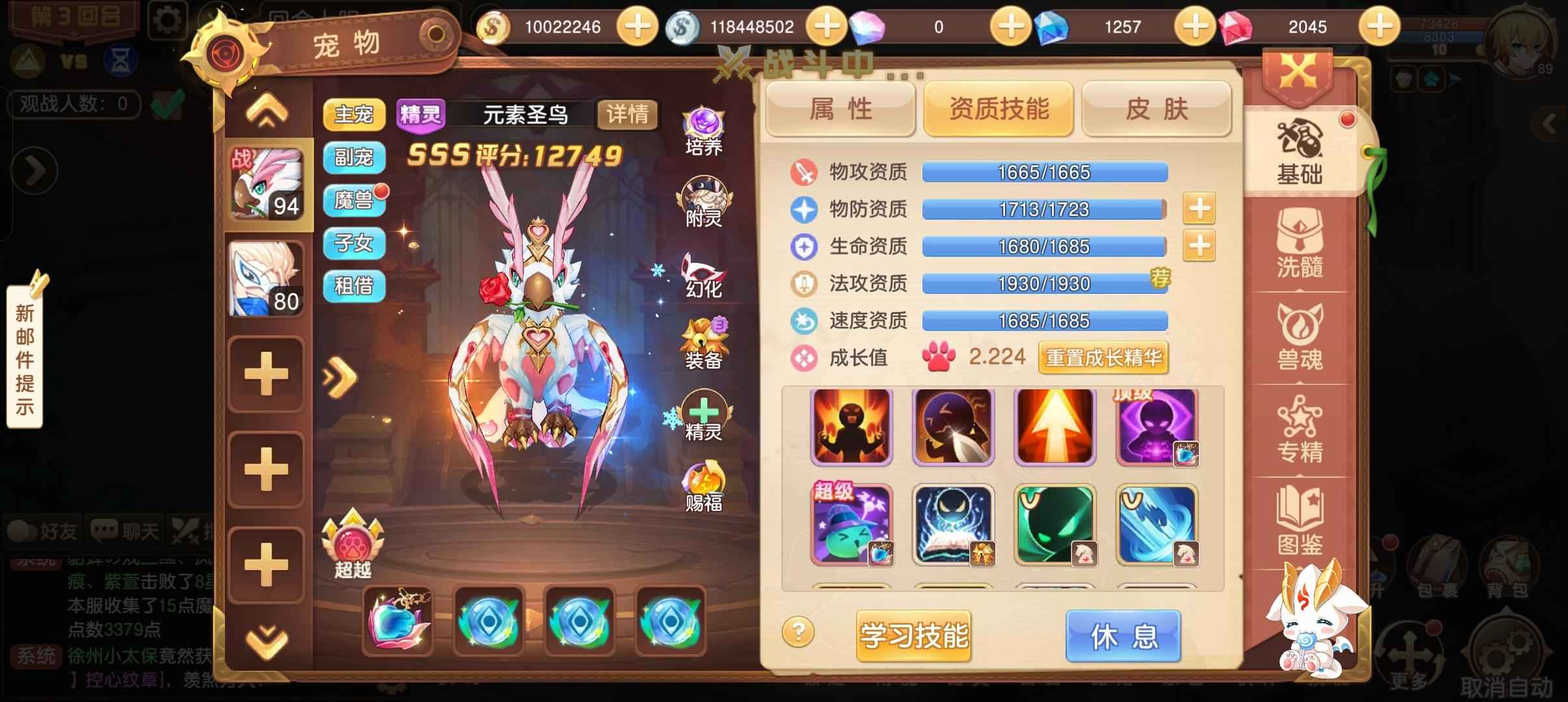 驯龙物语【89级】全顶大鸟超级护符后发特殊技能书