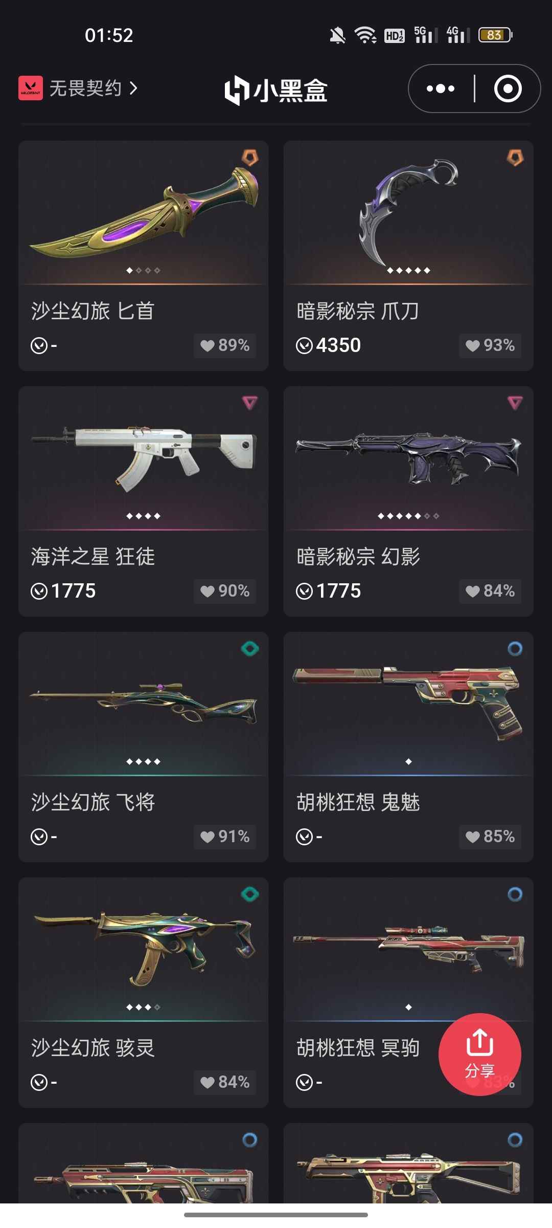 瓦罗兰特缅甸掠夺爪，掠夺m4，鱼缸ak