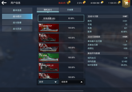 战舰世界闪击战俄亥俄撕膜高胜率号。