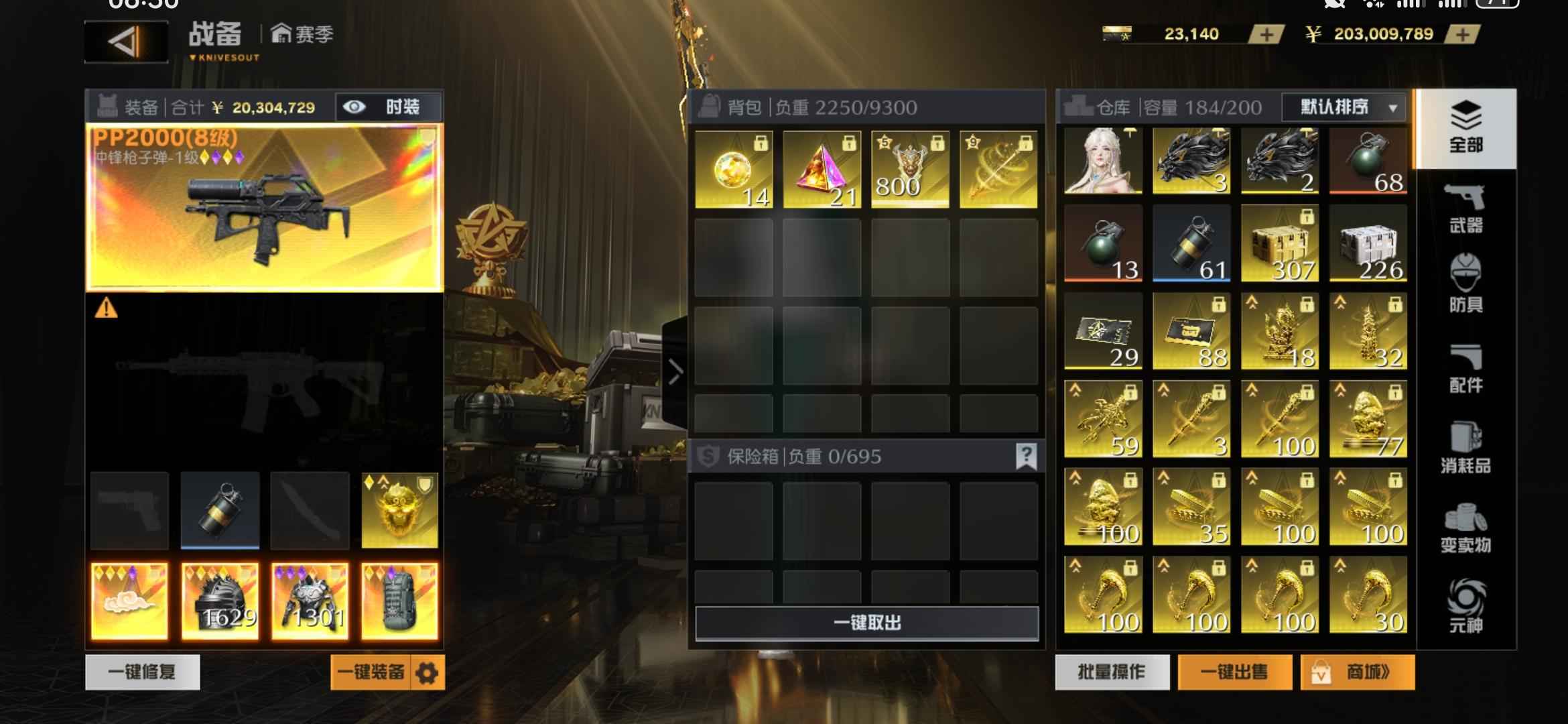 荒野行动PC版9级棒满级盾14突破石20宝石