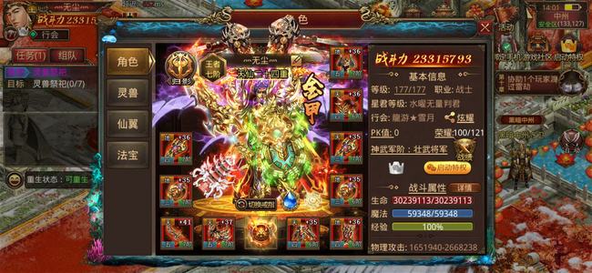 传奇世界手游榜一男战士