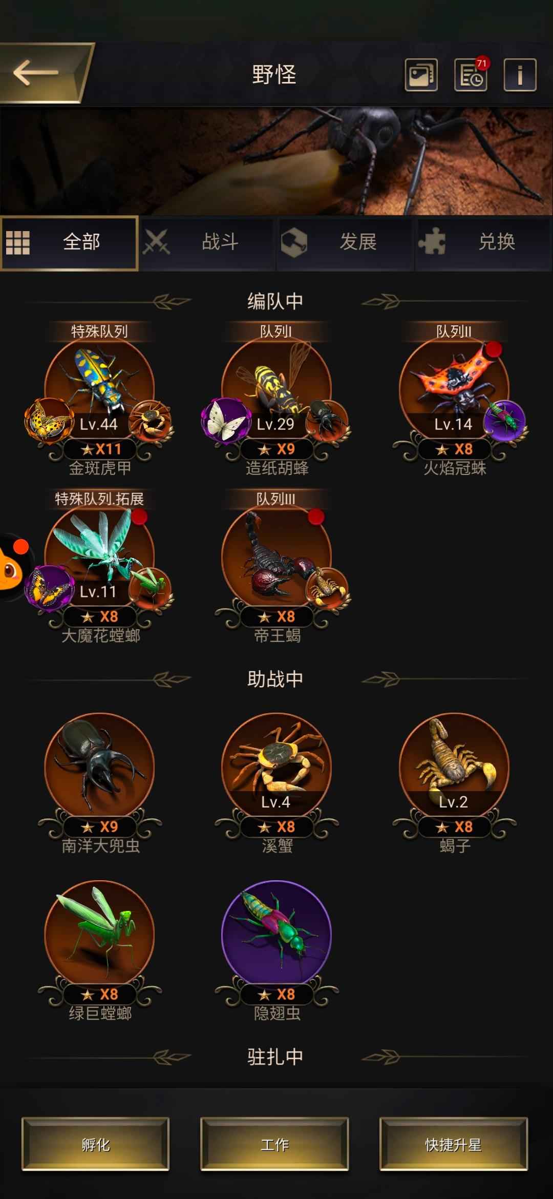 小小蚁国【25级VIP15战力1,5000,0000】6突 11虎甲  双t10