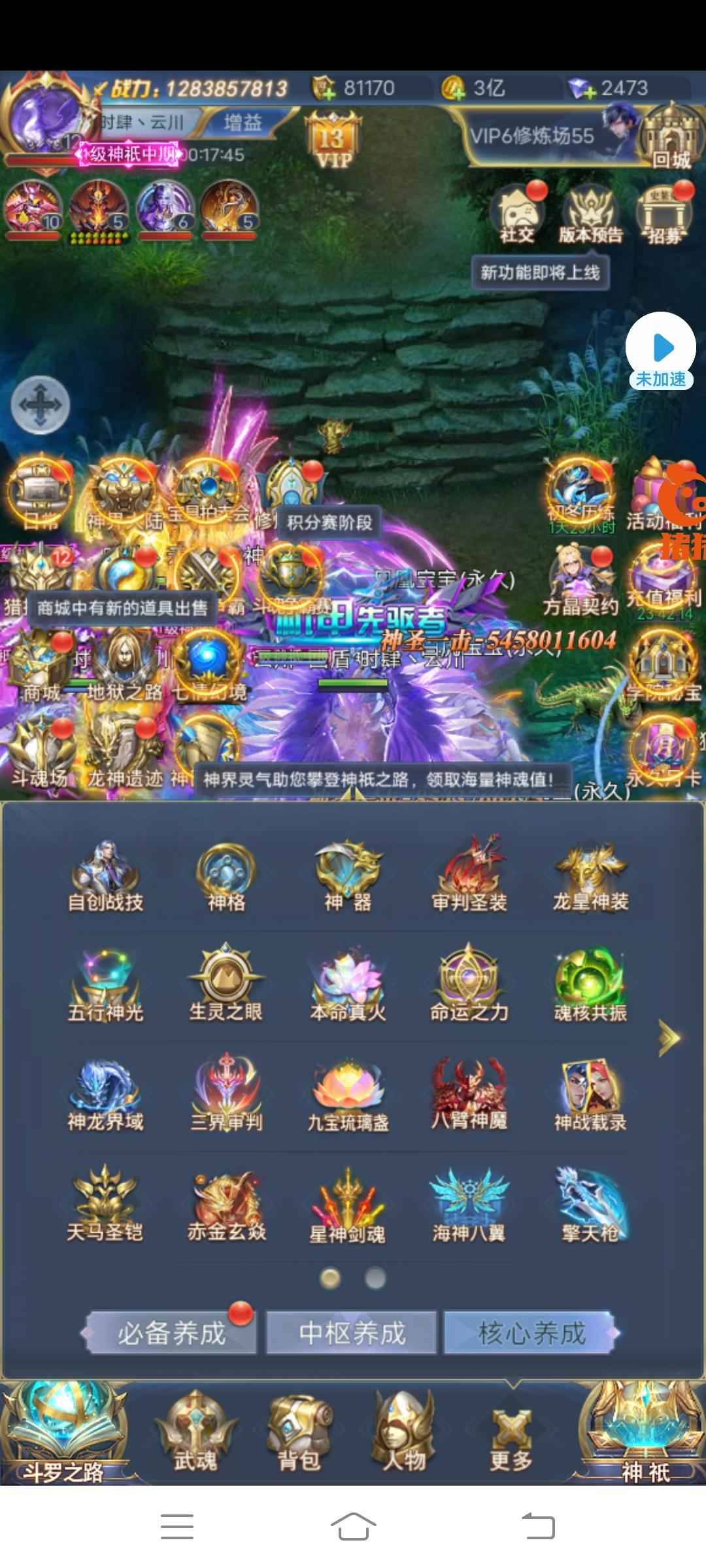 斗罗大陆（手游）【1级】9449服三神套满真身六排大奖