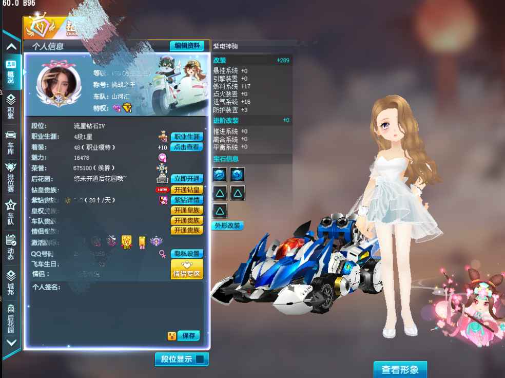 QQ飞车【201级】顶高端四ST和双A精品女衣柜