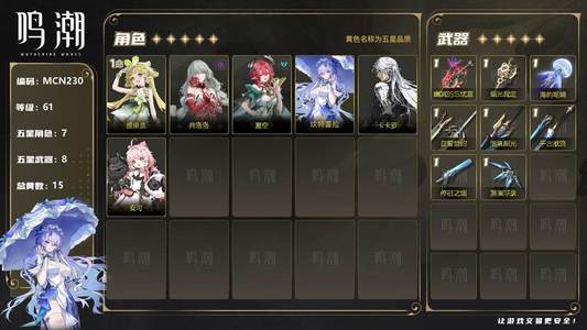 鸣潮【61级】【MCN230】61级/15
