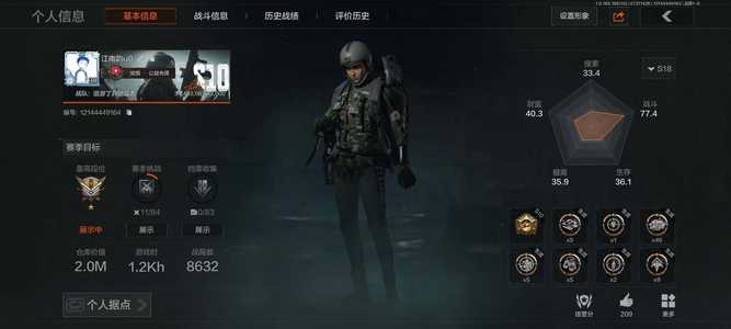 暗区突围库存价值2000000 0手套 6近战  11橙套装 4金套装 0橙枪 1金枪 暗区传说