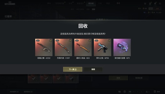 绝地求生（PUBG）四成长武器加烟枪布加迪小姐套装