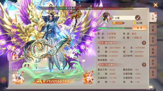仙梦奇缘【262级】V8，充了2万，无绑