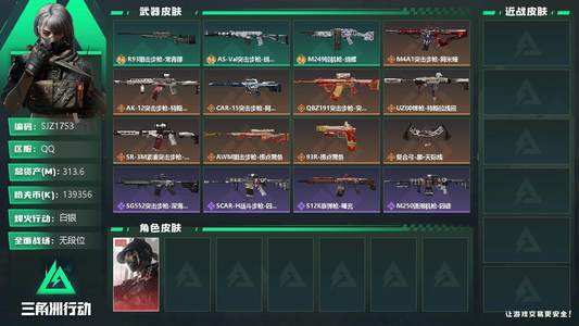 三角洲行动【总资产313M白银】【SJZ1753】总资产(M