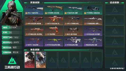 三角洲行动【总资产130M钻石】【SJZ1824】总资产(M