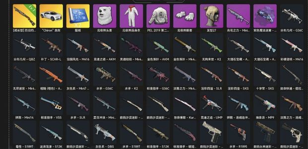 绝地求生（PUBG）成品布加迪成长武器，烟枪，白熊