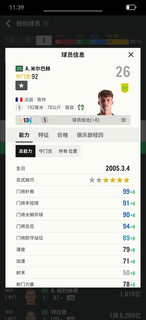 FC Online 足球在线4法国门将A.米尔巴赫13卡