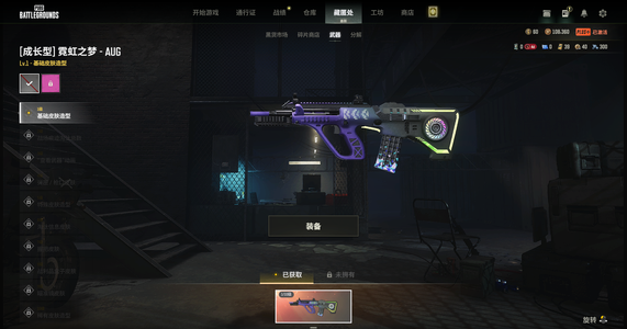 绝地求生（PUBG）三百级显卡AUG老兵人BP十万