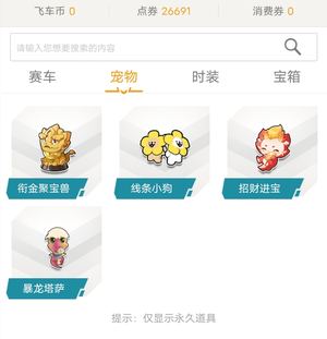 QQ飞车12a＋1T＋6皮有雷诺＋配件