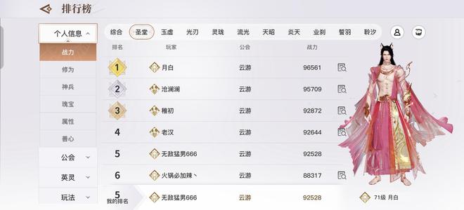 天谕【71级】炽焰苍穹71级圣堂9.3万战力