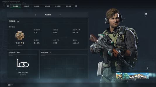 三角洲行动（Steam）【总资产63M 铂金】纯绿号，纯币5000W
