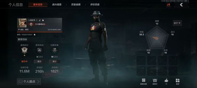 暗区突围库存价值11M 3近战  11 橙套装3金枪 大师