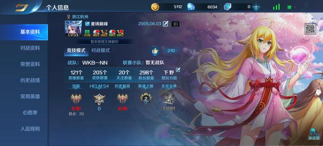 英魂之刃【52级】V6.121英雄204皮肤