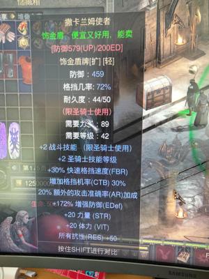 暗黑破坏神2重制版国服非赛季术士萨卡兰姆饰金盾