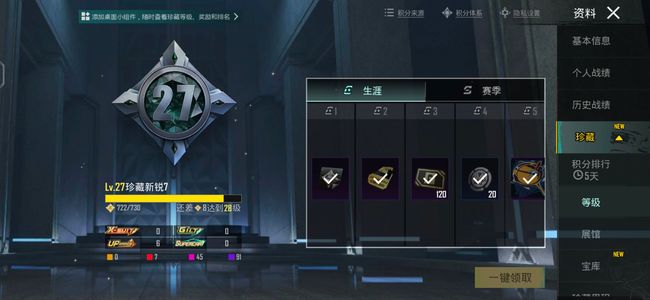 PUBG M（外服）满级星云苍龙冰霜和王者v4多皮