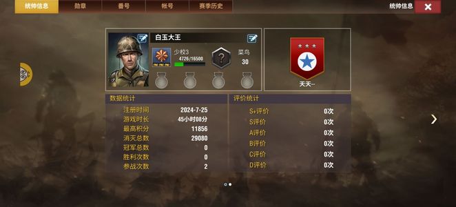 二战风云2【5,0000级】五万库存五虎王碎片