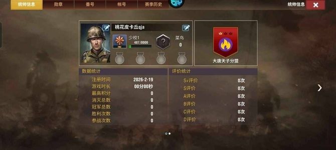 二战风云2菜鸟少校直充4.8优质新手号