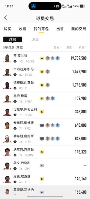 NBA2K OL2（端游）莫兰特带队2200w 
