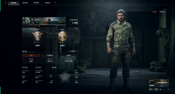 暗区突围：无限（外服）暗区端游国际服110M纯币号