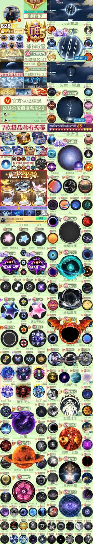 球球大作战皮肤总价值排前50