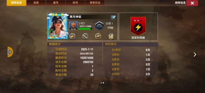 二战风云2虎王埃文全能低分