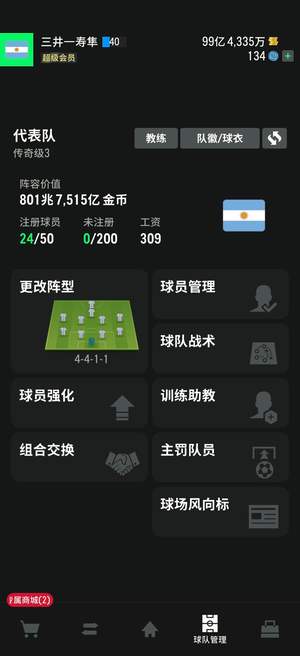 FC Online 足球在线4三无小号800兆阿根廷10彩卡