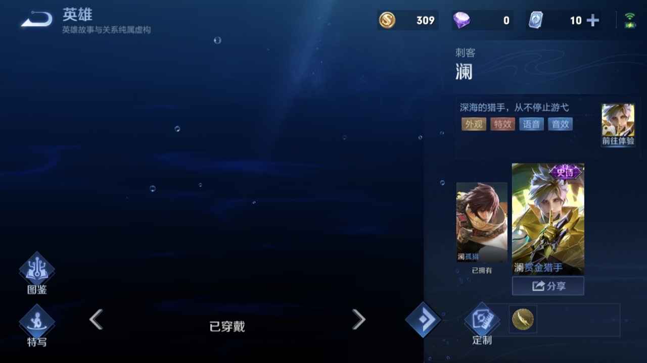 王者荣耀【苹果版】【39英雄10皮肤】看图小号安全带皮肤
