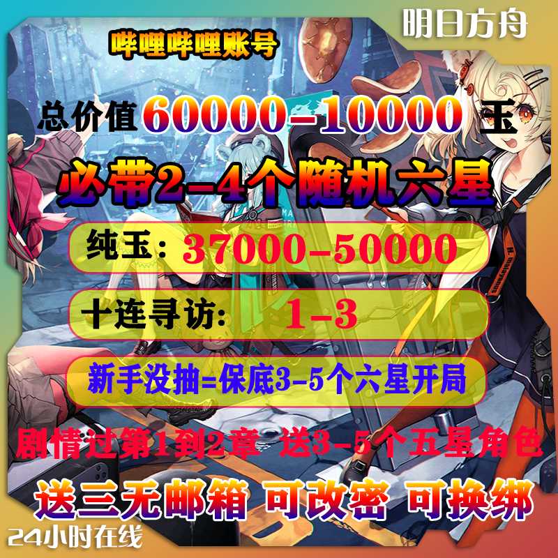 明日方舟【哔哩哔哩（非科技）级】b服↖3六星开局加6万总玉