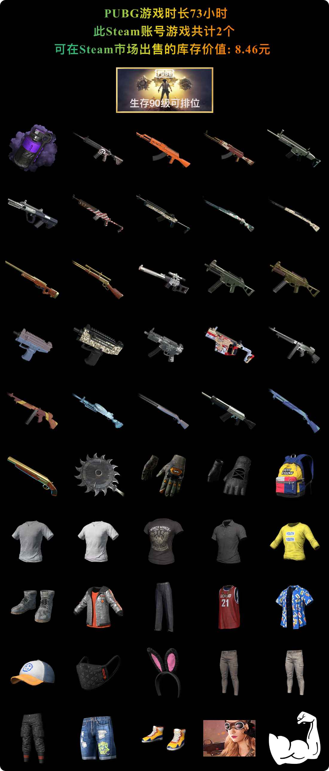 绝地求生（PUBG）紫色烟雾弹-豪华版-排位