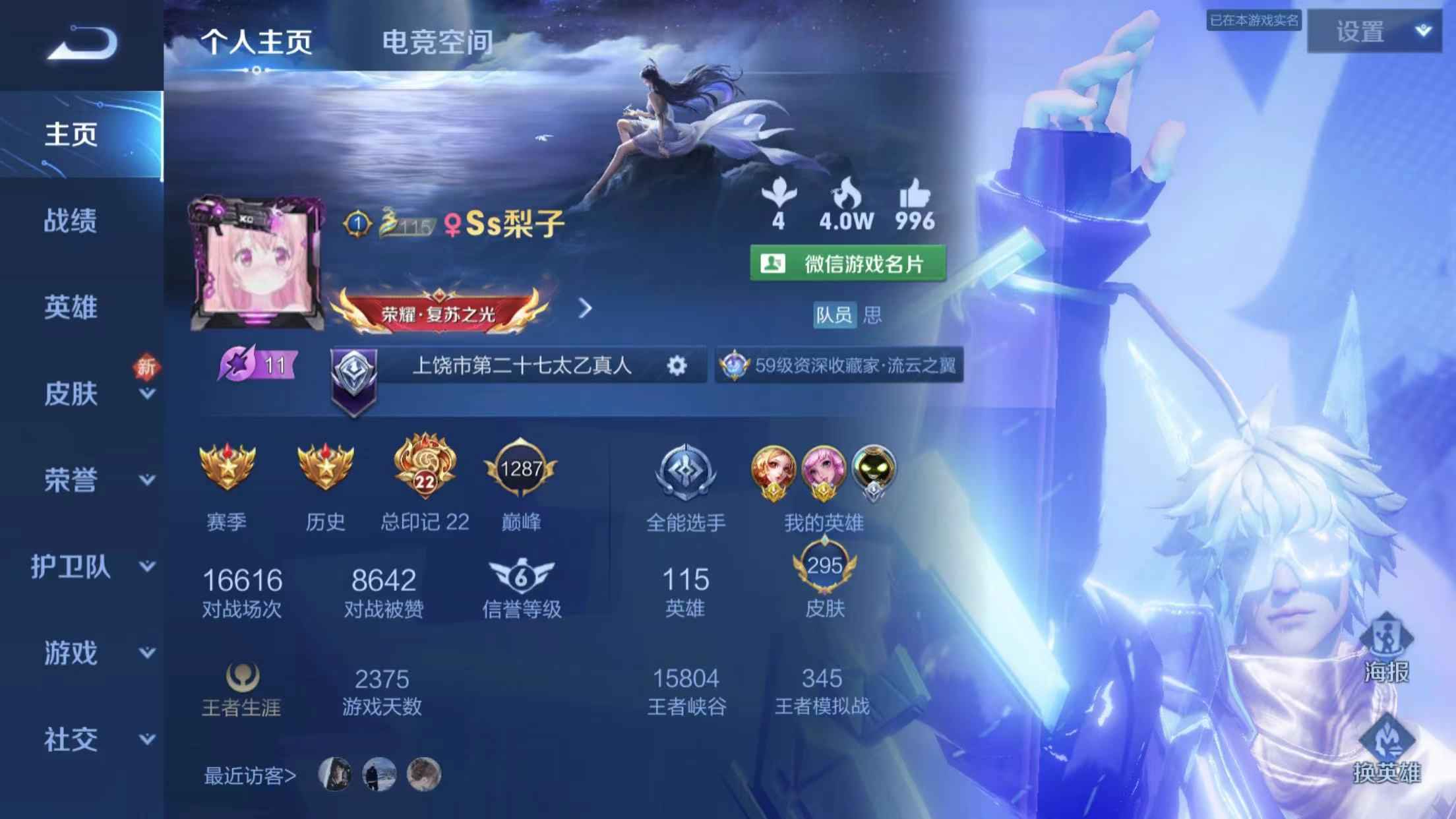 王者荣耀【苹果版】【6典藏17传说】很多限定皮肤