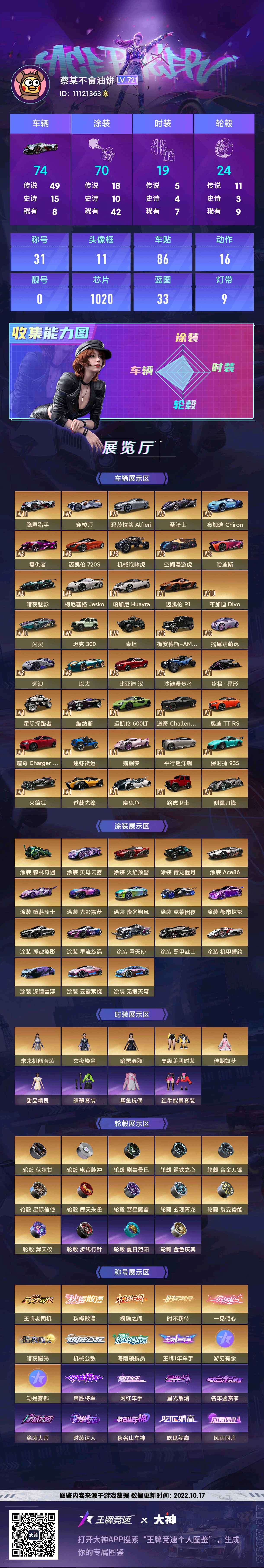 王牌竞速【800级】万氪8盲盒7豪车高团魂高汇能