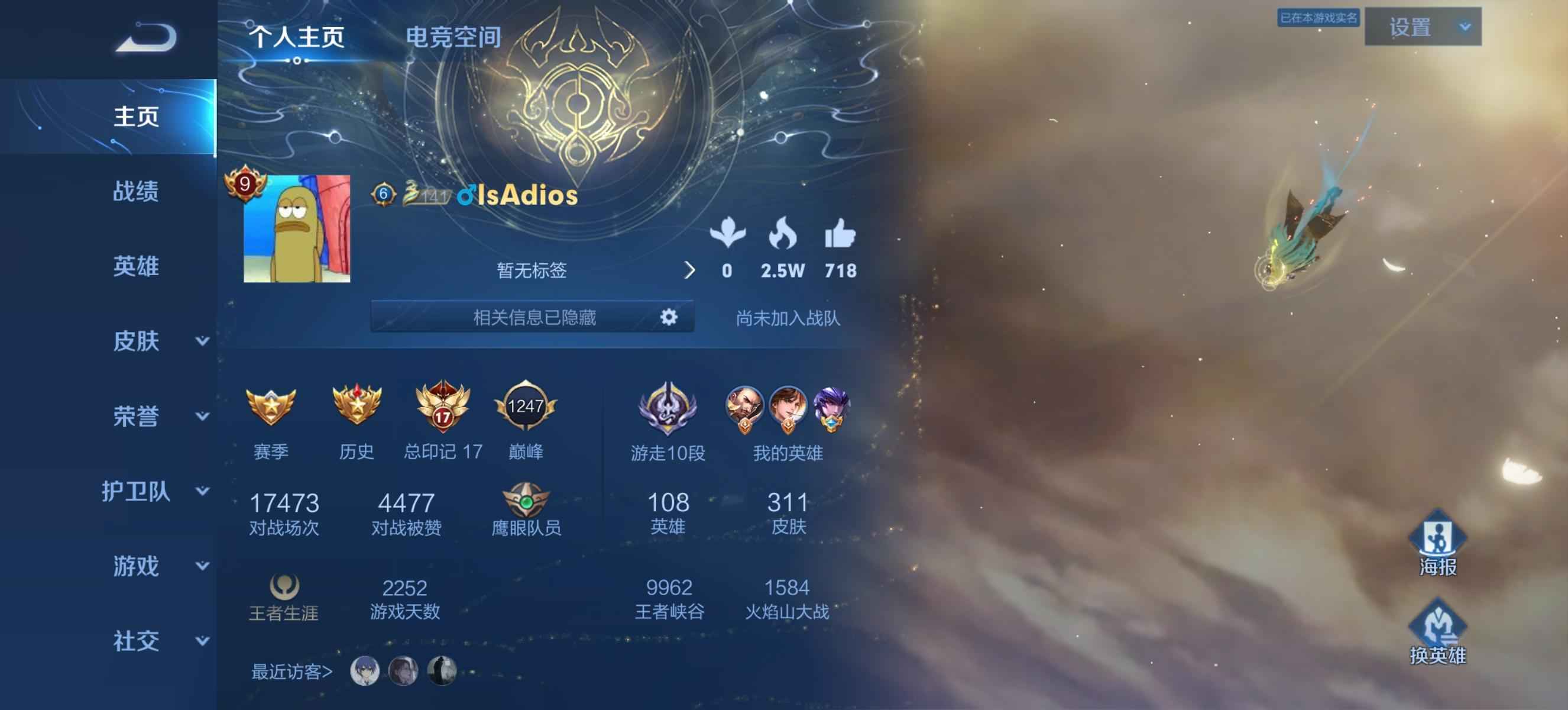 王者荣耀【108英雄311皮肤】王者v9+吃鸡.可二次