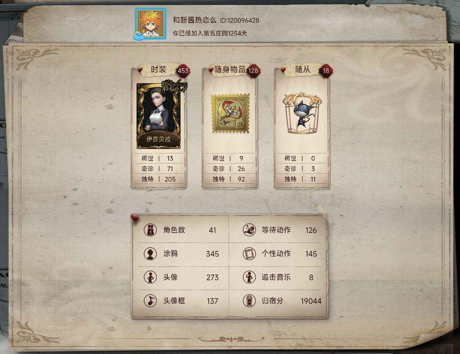 第五人格【20级】伊莎贝拉 今夜不再