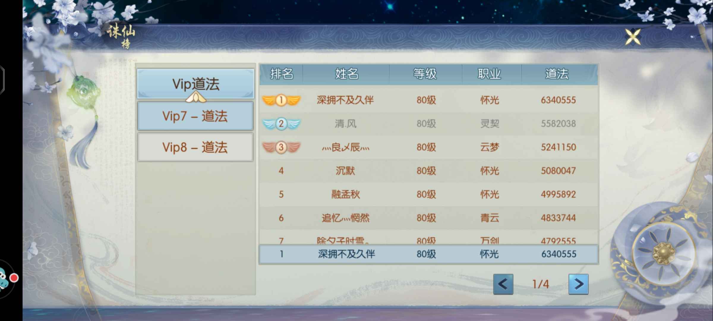诛仙【80级怀光】v7榜一,炼器13.14,15