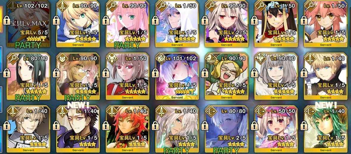 命运冠位指定（FGO）【日服】七拐22五星五宝水魔总超级班扬