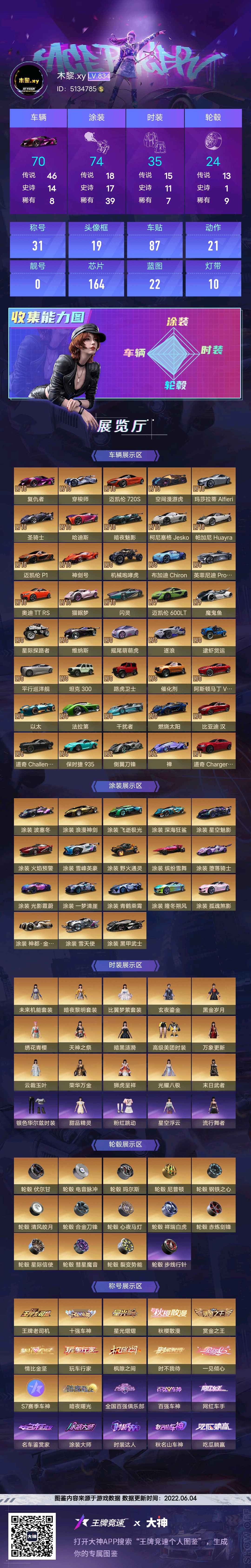 王牌竞速【831级】70车，15满级，7国服
