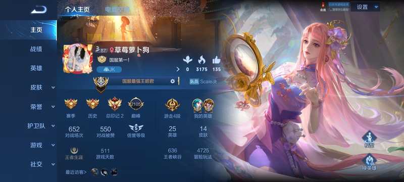 王者荣耀【30级】7月双国标国服王昭君女娲