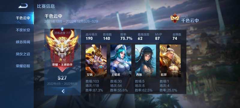王者荣耀【30级】7月双国标国服王昭君女娲