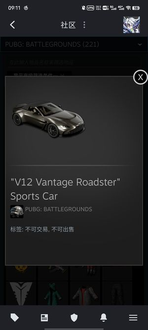 绝地求生（PUBG）马丁车皮账号